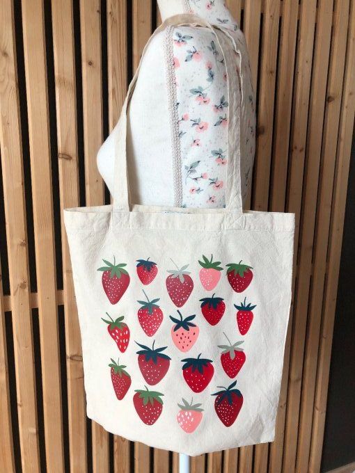 Tote bag fraises