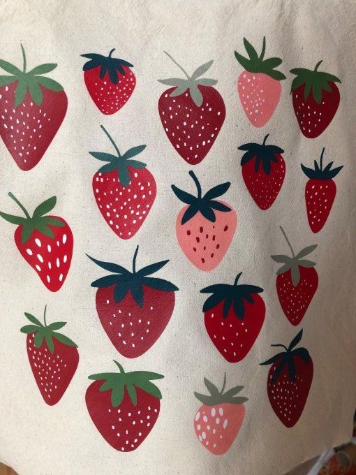 Tote bag fraises